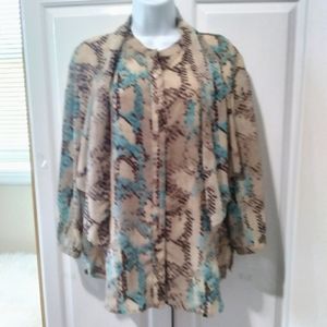 Coldwater creek snakeskin print blouse sz XL